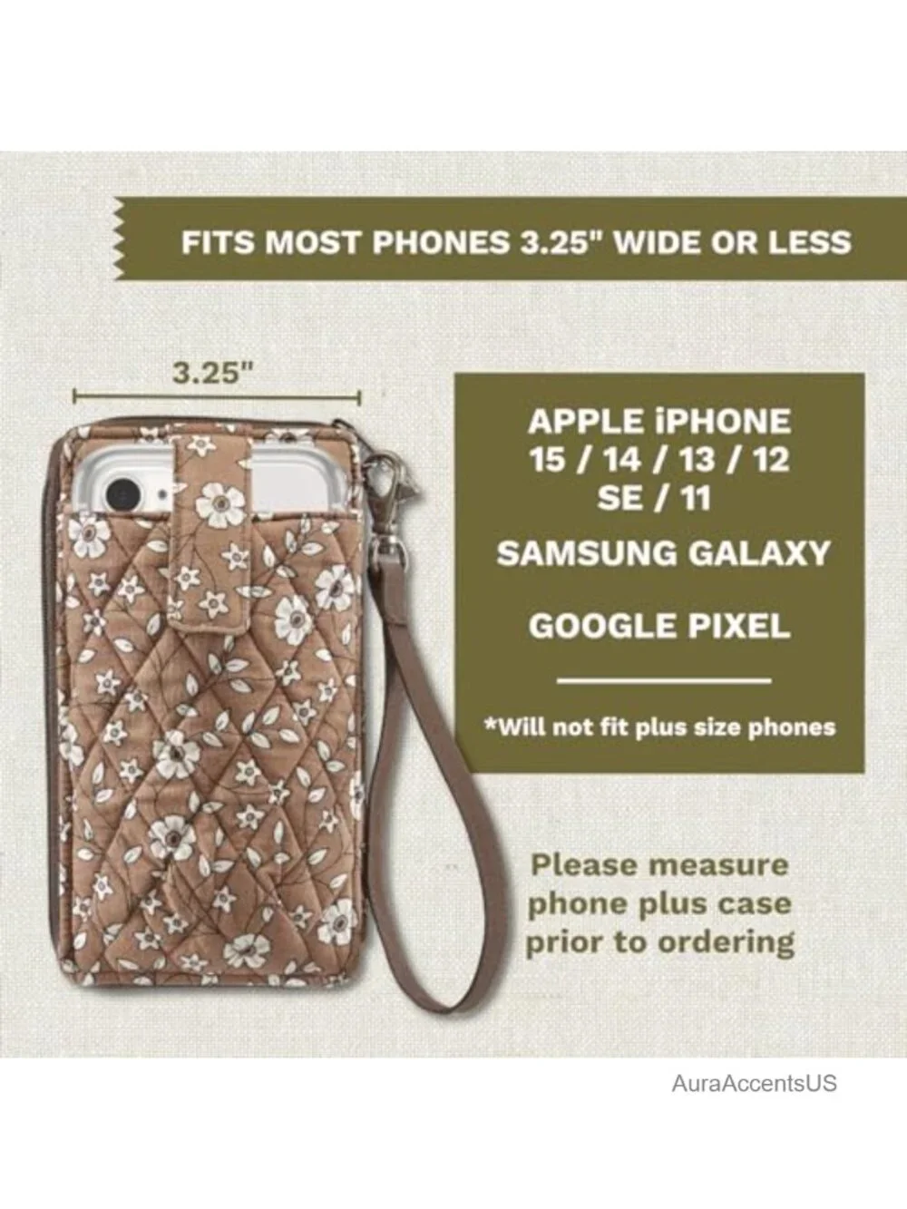 Cell Phone Wristlet Wallet with RFID Protection and 8 Card Slots